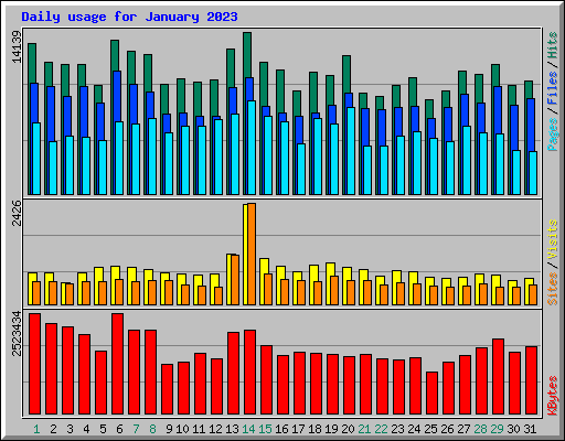 Daily usage for January 2023