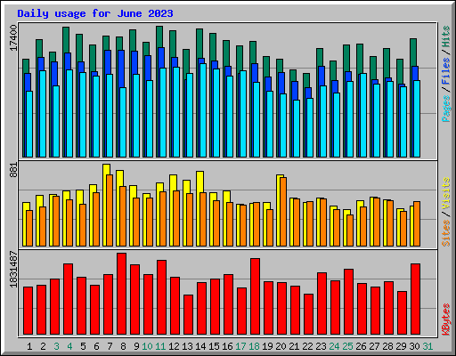 Daily usage for June 2023