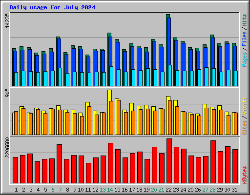 Daily usage for July 2024