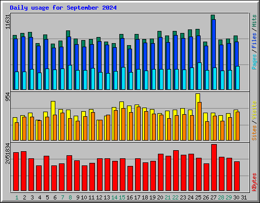 Daily usage for September 2024