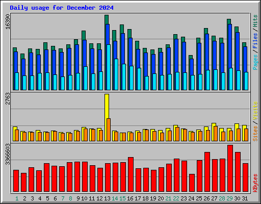 Daily usage for December 2024