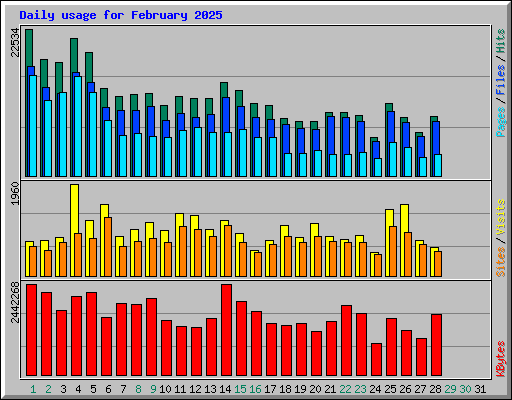 Daily usage for February 2025