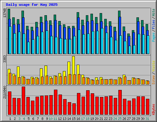 Daily usage for May 2025
