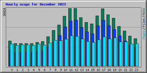 Hourly usage for December 2023