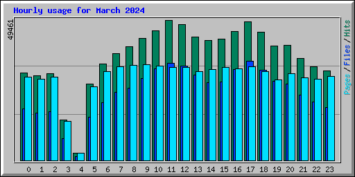 Hourly usage for March 2024